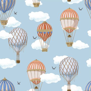 Farklı balonlarla kusursuz desen. Vektör