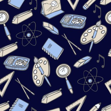 Çizgi film tarzında Çin okulu malzemeleriyle kusursuz desen. Vektör