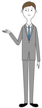 - Açıklayan genç bir işadamı. - Açıklayan genç bir iş adamı çizimi..