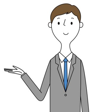 - Açıklayan genç bir işadamı. - Açıklayan genç bir iş adamı çizimi..