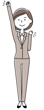 - Takım elbiseli bir kadın. - Takım elbiseli bir kadının dövüş pozu..