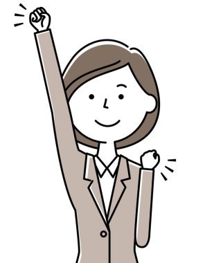 - Takım elbiseli bir kadın. - Takım elbiseli bir kadının dövüş pozu..