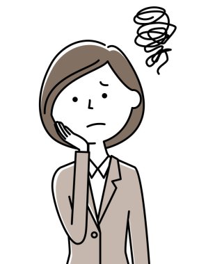 - Sorunlu takım elbiseli kadın. - Sorunlu takım elbiseli bir kadının resmi..