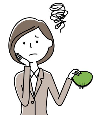 - Parasız takım elbiseli kadın. - Parasız takım elbiseli bir kadının resmi..