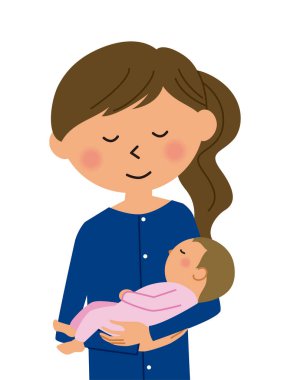 Sarıl, anne kucağında bebeği tutuyor. Bu bir annenin kucağında bir resmidir..