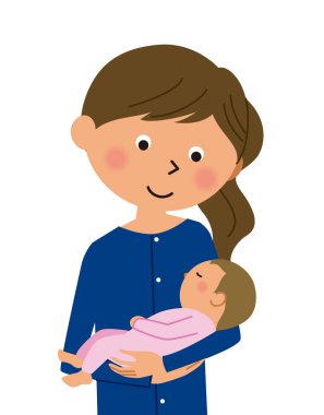 Sarıl, anne kucağında bebeği tutuyor. Bu bir annenin kucağında bir resmidir..