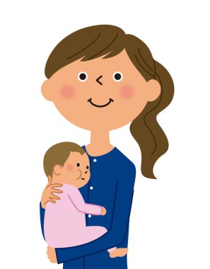 Sarıl, anne kucağında bebeği tutuyor. Bu bir annenin kucağında bir resmidir..