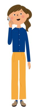 - Akıllı telefondan konuşan genç bir kadın. - Bu akıllı telefondan konuşan genç bir kadının çizimi..