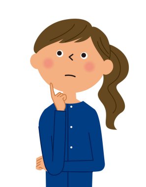 - Düşünen genç bir kadın. - Bu, düşünen genç bir kadının çizimi..