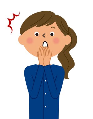 Şaşırmış genç bir kadın / Şaşırmış genç bir kadının görüntüsü.