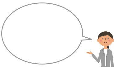 Açıklamak için takım elbiseli kadın, balon / Açıklamak için takım elbiseli bir kadının balon çizimi.