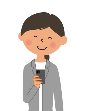 - Takım elbiseli bir kadın akıllı telefona dokunuyor. - Takım elbiseli bir kadının akıllı telefona dokunuşunun resmi..