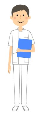 Dosyası olan bir hemşirenin çizimi..