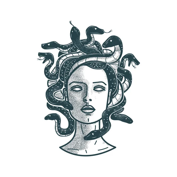 Artistic Statue Medusa Head Vector Illustration — Stock Vector