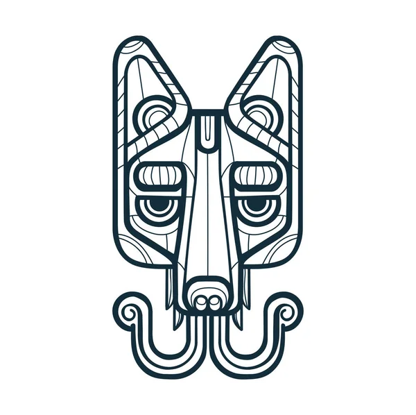 Abstract Mystic Coyote Head Vector Illustration — Stock Vector