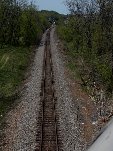 Johnson City Tennessee United States 2022 Railroad Tracks Seen Bridge — Stock Photo, Image