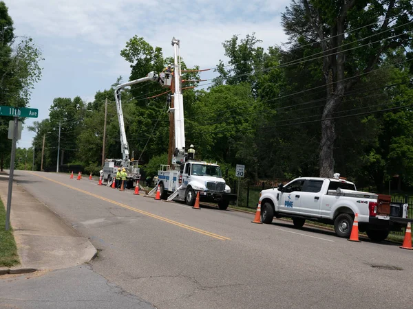 Johnson City Tennessee United States 2022 Utility Pole Replacement 免版税图库图片