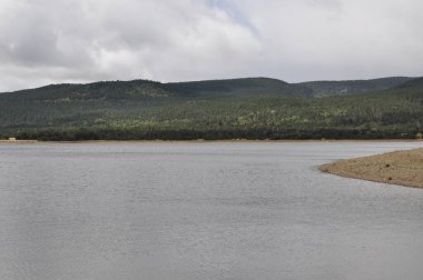 Bir gölün manzarası .