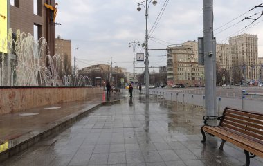 Moskova, Rusya. 14 Nisan 2019 Moskova 'daki Avrupa Meydanı' nda Sabah