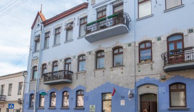 Minsk, Belarus. 15 Ekim 2023 Livshits Binası Minsk 'te tarihi bir binadır.