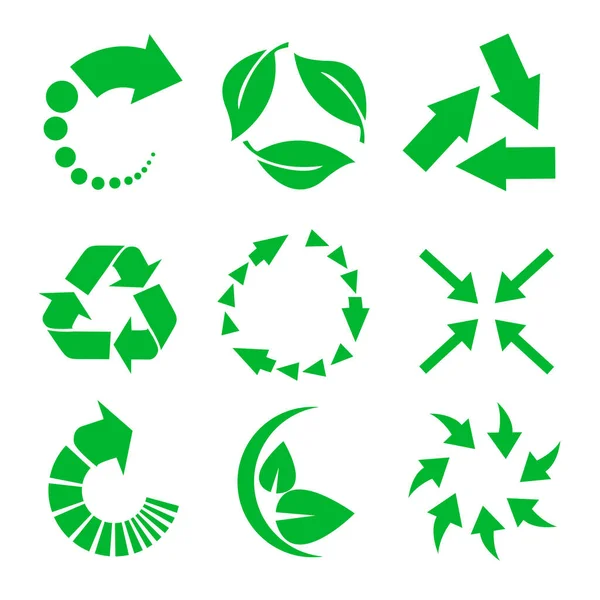 Vector Recycle Signs White — Stock Vector
