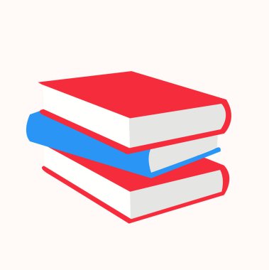 Farklı kitap yığınları, beyaz arkaplanda izole