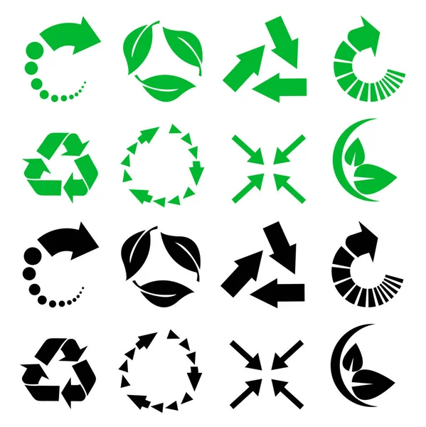 Vektor Recycling Zeichen Auf Weiß — Stockvektor