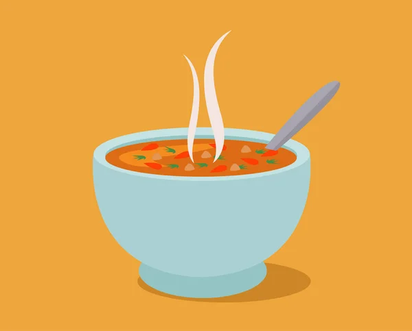Ζεστή Σούπα Λαχανικών Απομονωμένη Διανυσματική Απεικόνιση — Διανυσματικό Αρχείο