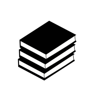 Farklı kitap yığınları, beyaz arkaplanda izole