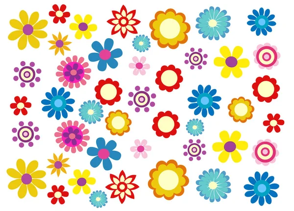 Красочная Векторная Иллюстрация Весенних Цветов — стоковый вектор