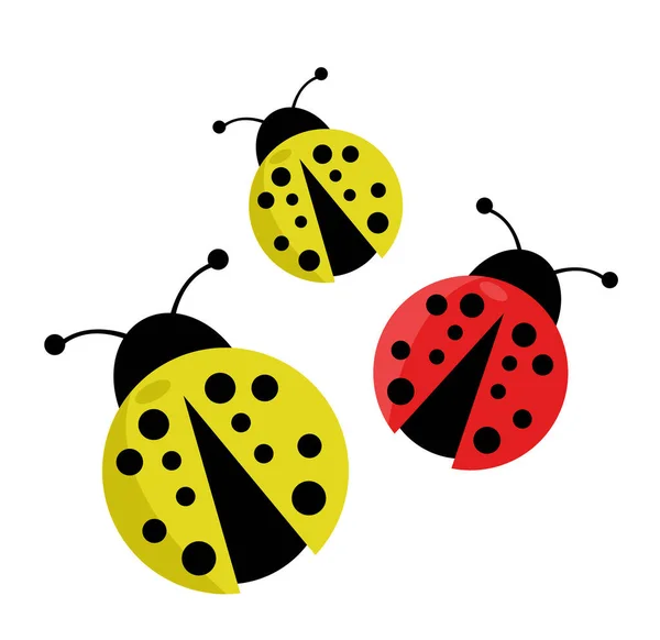 Ladybug Vector Illustration White — Stock Vector