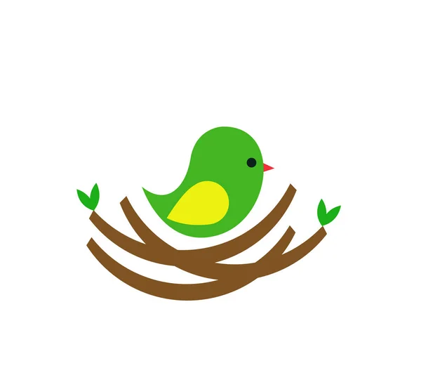 Ptak Drzewem Wiosennym — Wektor stockowy