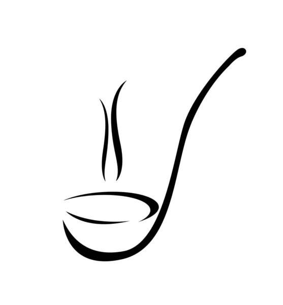 Soup Ladle Icon Vector Illustration Logo — Stock Vector