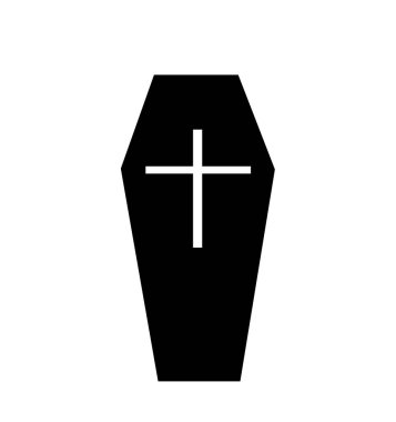 Tabut simgesi basit siluet düz biçim vektör çizimi