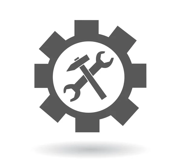 Service Symbol Hammer Schraubenschlüssel Zeichen — Stockvektor
