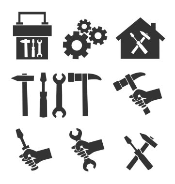 servis sembolü çekiç anahtarı tornavida işareti