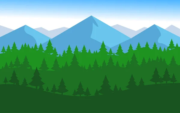 Απεικόνιση Διανύσματος Βουνού Και Δάσους Εικονογράφηση Αρχείου