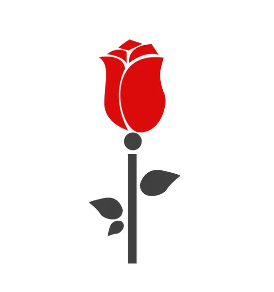 Vektor Illustration Von Einzelnen Roten Rose Stockvektor