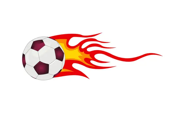 Fußball Mit Flammenvektor lizenzfreie Stockillustrationen