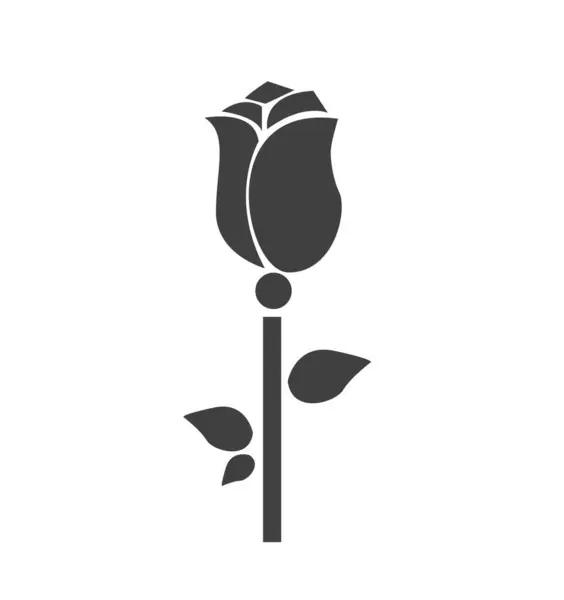 Векторна Ілюстрація Одиночної Троянди Стокова Ілюстрація