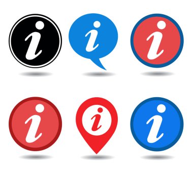 Bilgi simgesi vektör illüstrasyonu ayarlandı