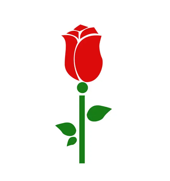 Ilustracja Wektorowa Jedną Czerwoną Różą — Wektor stockowy