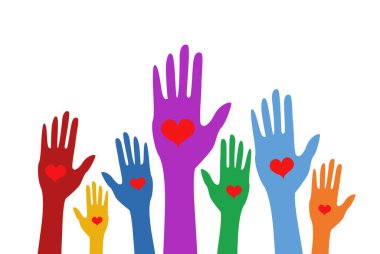 Beyaz arkaplanda eller vektör illüstrasyonu