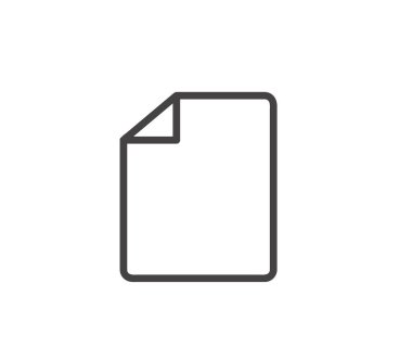 Beyaz arkaplanda izole edilmiş belge simgesi vektörü