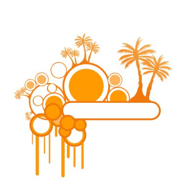 Palmiye ağaçları ile yaz renk arka plan 