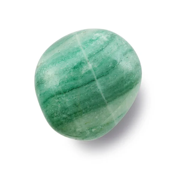 Пример Природного Минерала Геологической Коллекции Зеленый Камень Авентурина Выделенный Белом — стоковое фото
