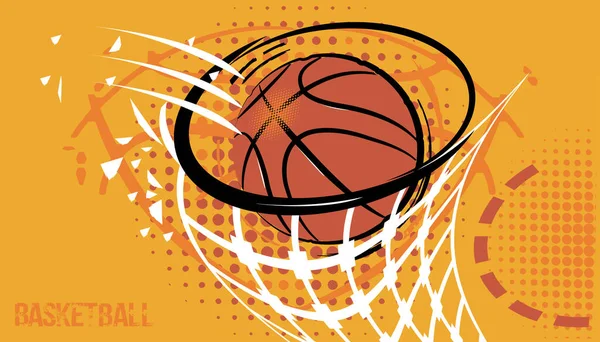 バスケットボールのベクトルイラスト ポップアートデザイン — ストックベクタ