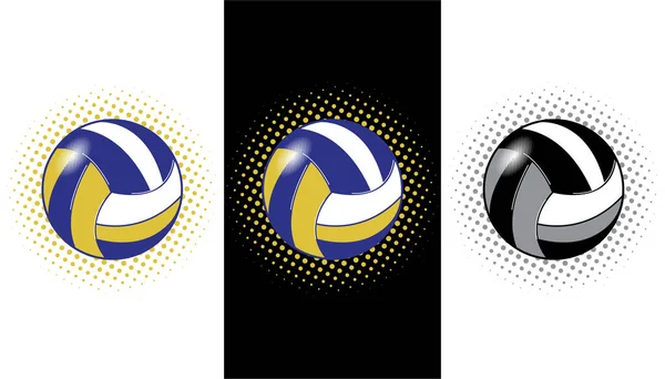 Design Arte Pop Voleibol Ilustração Vetorial — Vetor de Stock