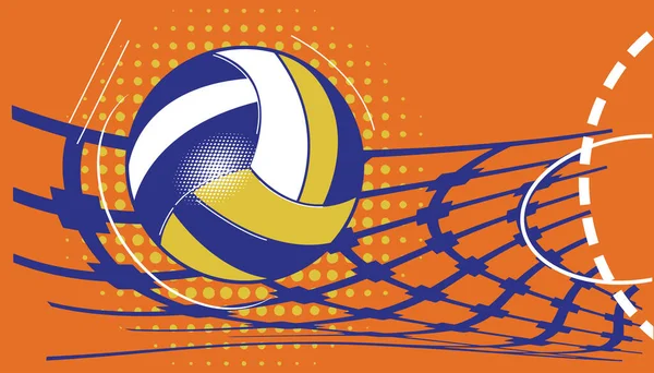Volleybal Pop Art Design Vectorillustratie — Stockvector