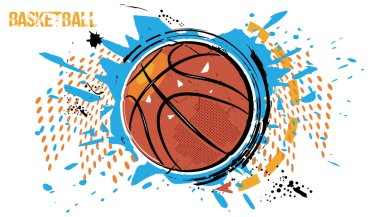 Vector illustration of a basketball, pop art design. clipart